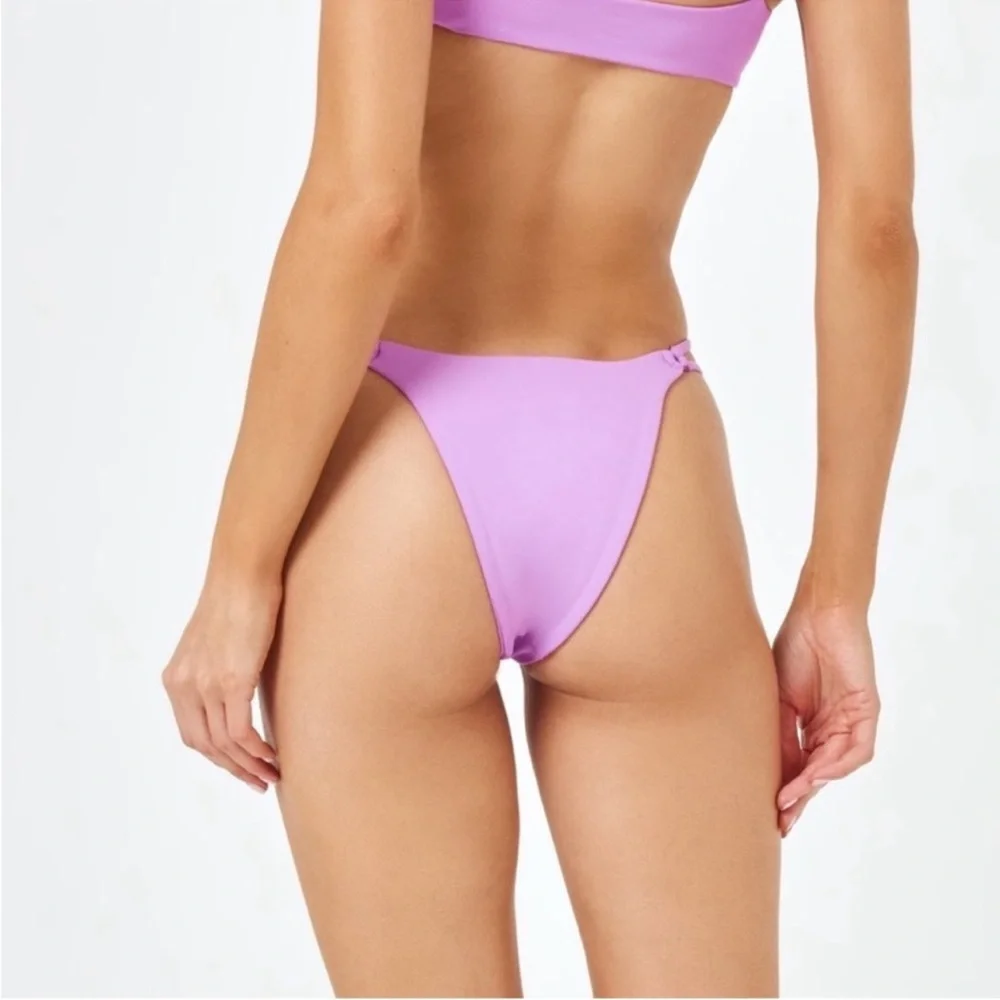 L*SPACE Wilder Bitsy Bikini Bottom XL Jewel Purple Pastel Strappy Cheeky Retro